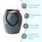 Glitzhome® 9.25" LED Turquoise Leaf Textured Ceramic Jar Tabletop Fountain